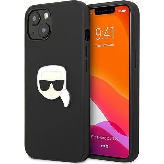 Karl Lagerfeld Head Apple iPhone 13 mini Műbőr Tok - Fekete (KLD733BLK)