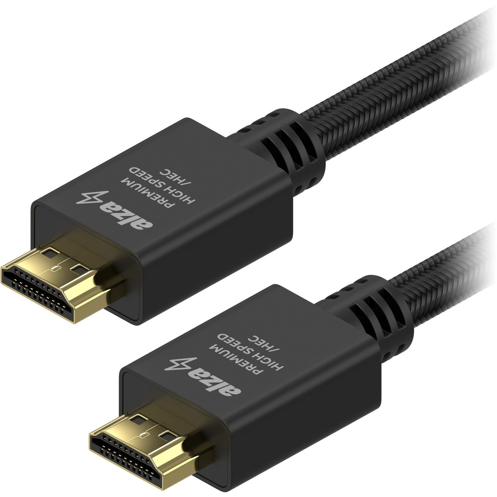 AlzaPower AluCore Premium HDMI 2.0 High Speed 4K, 1m - fekete (APW-CBHDP210B)