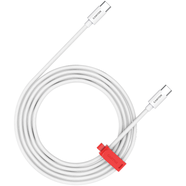 Canyon CC100AB USB-C apa - USB-C apa Adat- és töltőkábel 100W 2m - Fehér