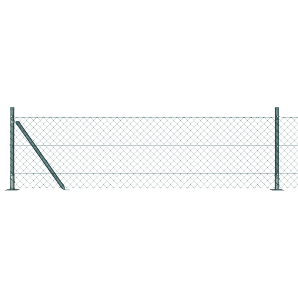 Láncos kerítés 13 peremes oszloppal 0,4x25 m Galvanizált acél