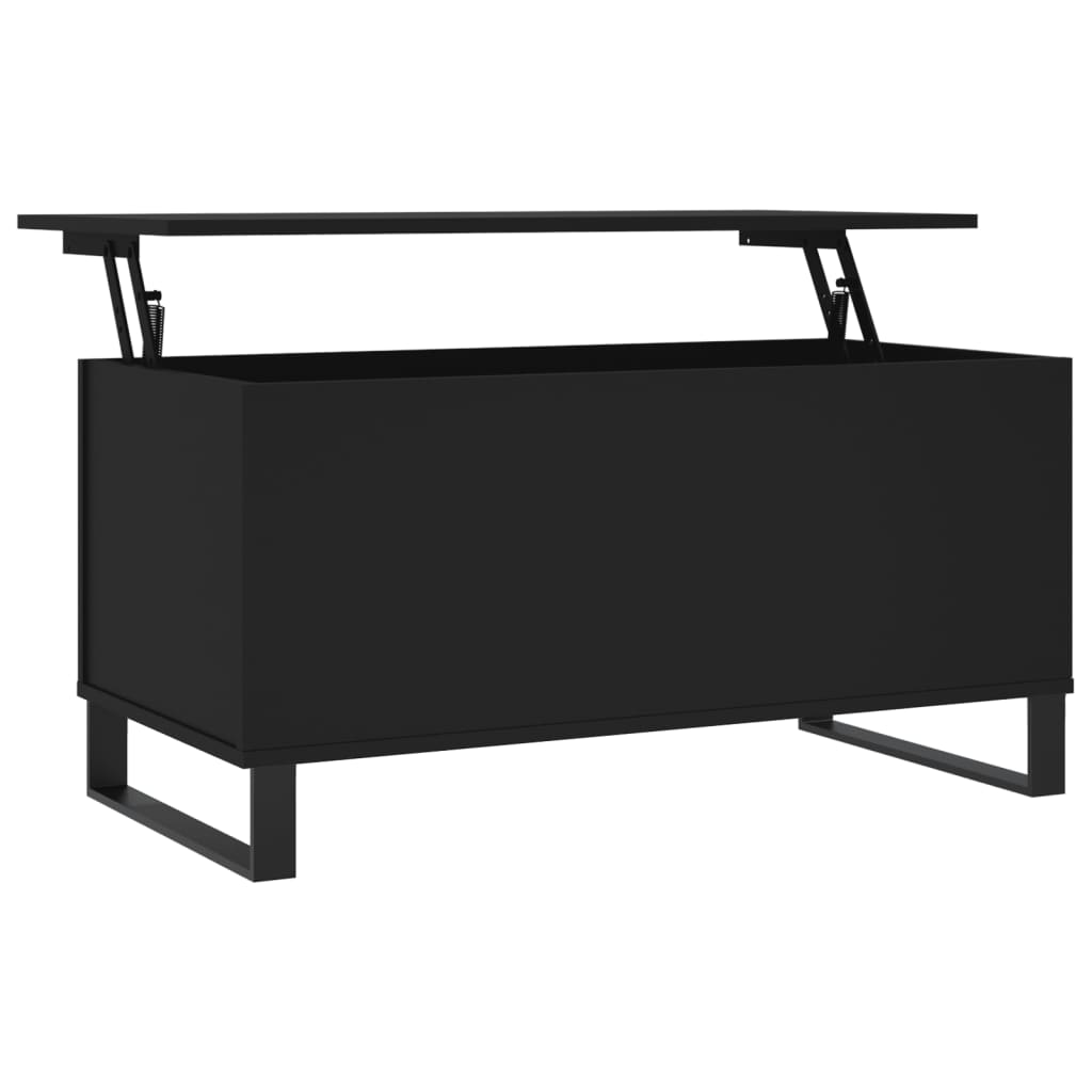 fekete szerelt fa dohányzóasztal 90x44,5x45 cm (830981)