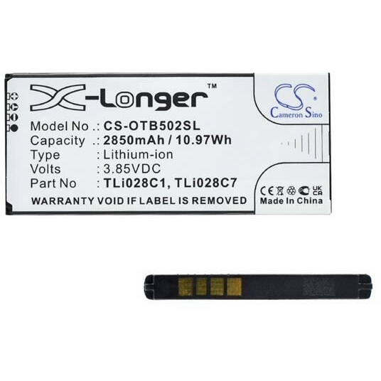 Cameron Sino Alcatel TLi028C1 kompatibilis 3.85V/2850mAh Li-Ion akkumulátor (CS-OTB502SL)
