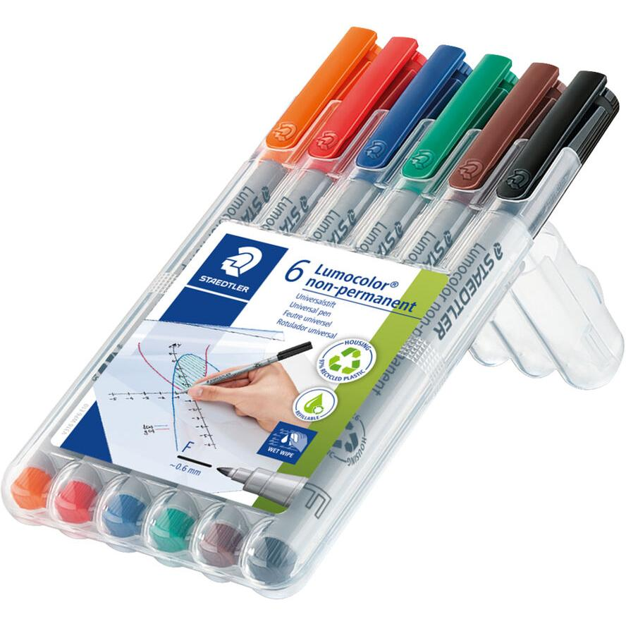 STAEDTLER Folienstift Lumocolor F nonperm 6St (316 WP6)