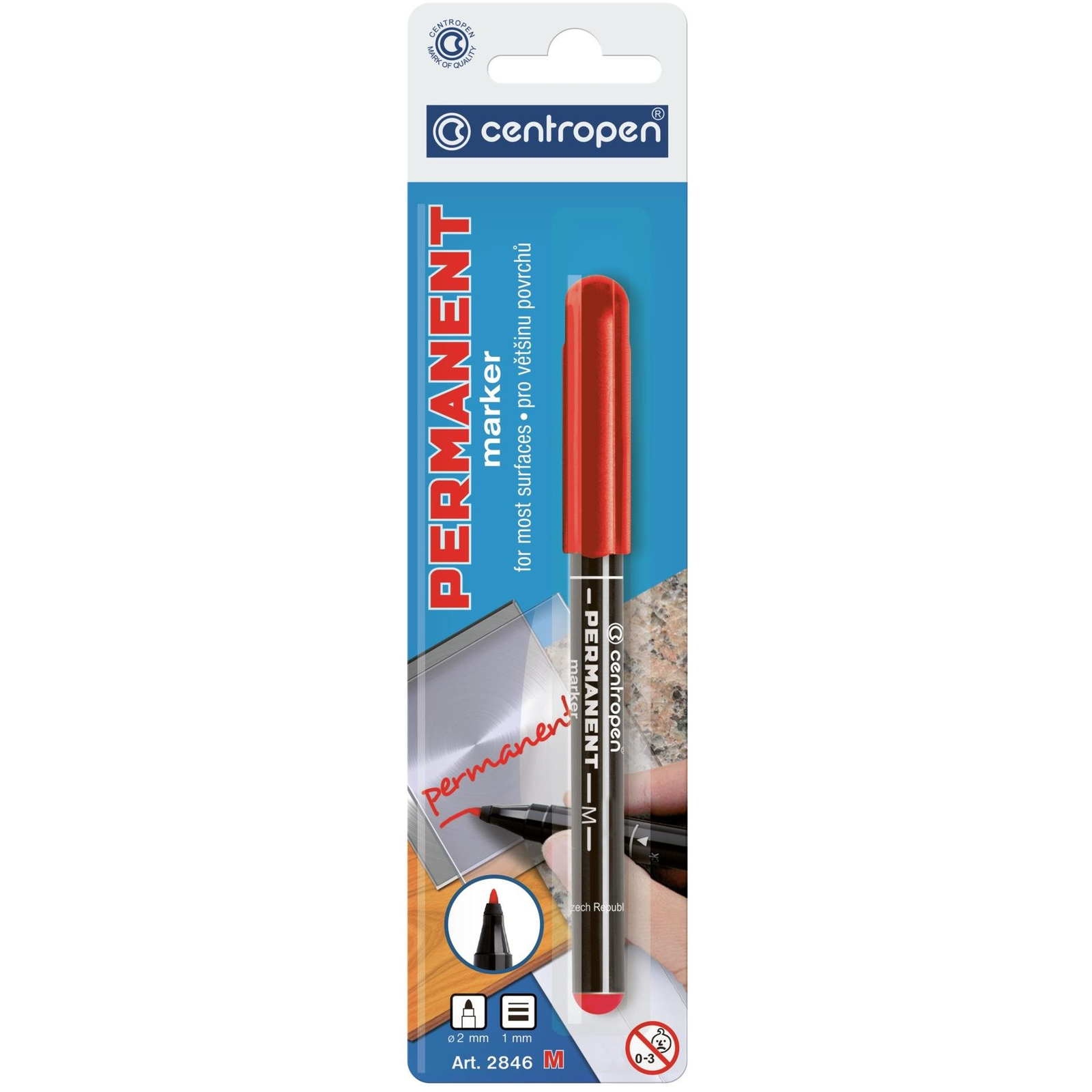 CENTROPEN 2846 - tartós, piros (8595013629642)