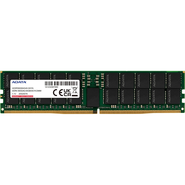 ADATA AD5R560064G40-SHYA geheugenmodule 64 GB 1 x 64 GB DDR5 5600 MT/s 288-pin DIMM ECC
