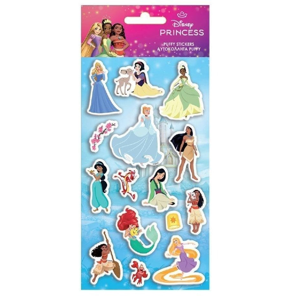 Luna: Disney Hercegnők 3D pufi matrica szett 10x22cm-es íven