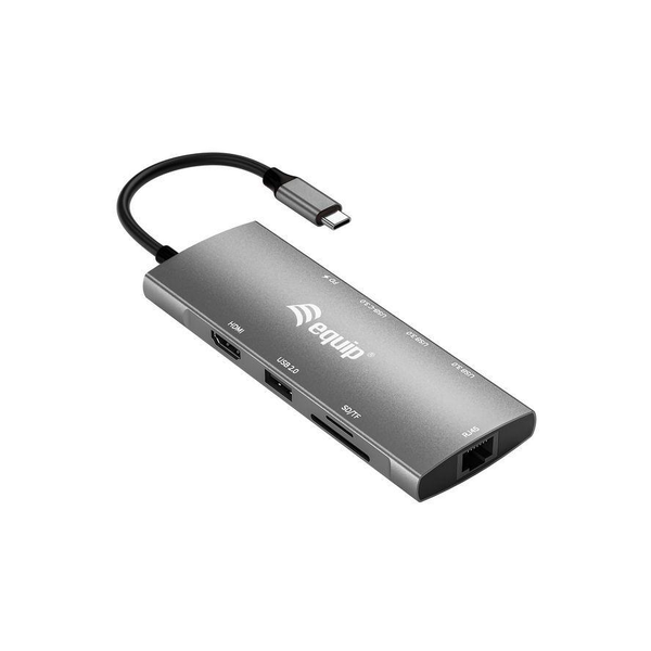 Equip 133490 base & duplicador de portas Com fios USB 3.2 Gen 1 (3.1 Gen 1) Type-C Cinzento