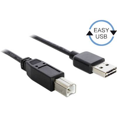 DELOCK Easy USB Kabel A -> B St/St 1.00m schwarz