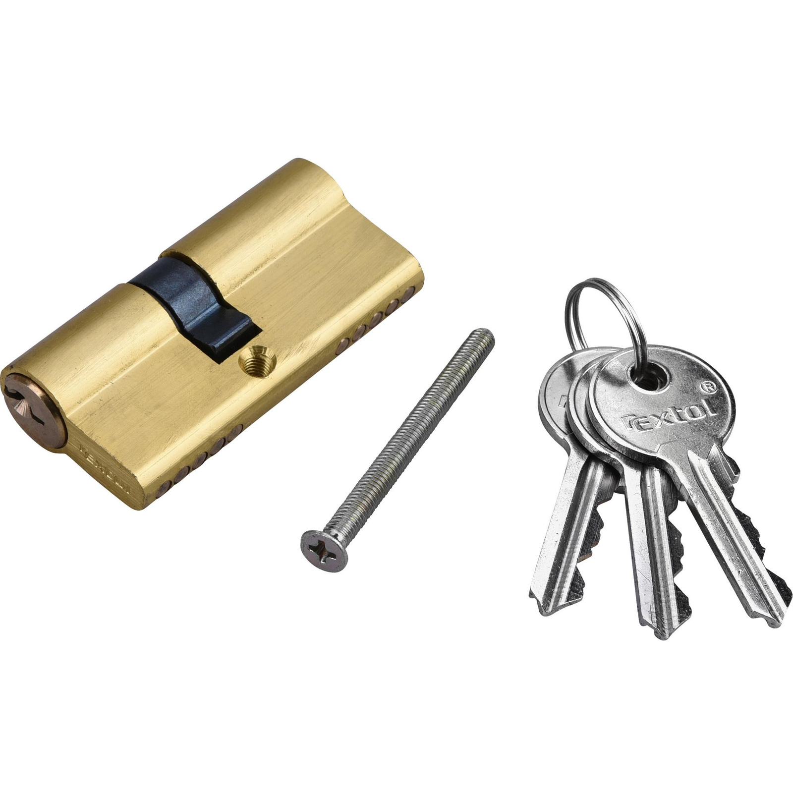 EXTOL CRAFT Hengerzár, 65 mm (30 + 35 mm), alumínium test, sárgaréz bevonattal (9404)