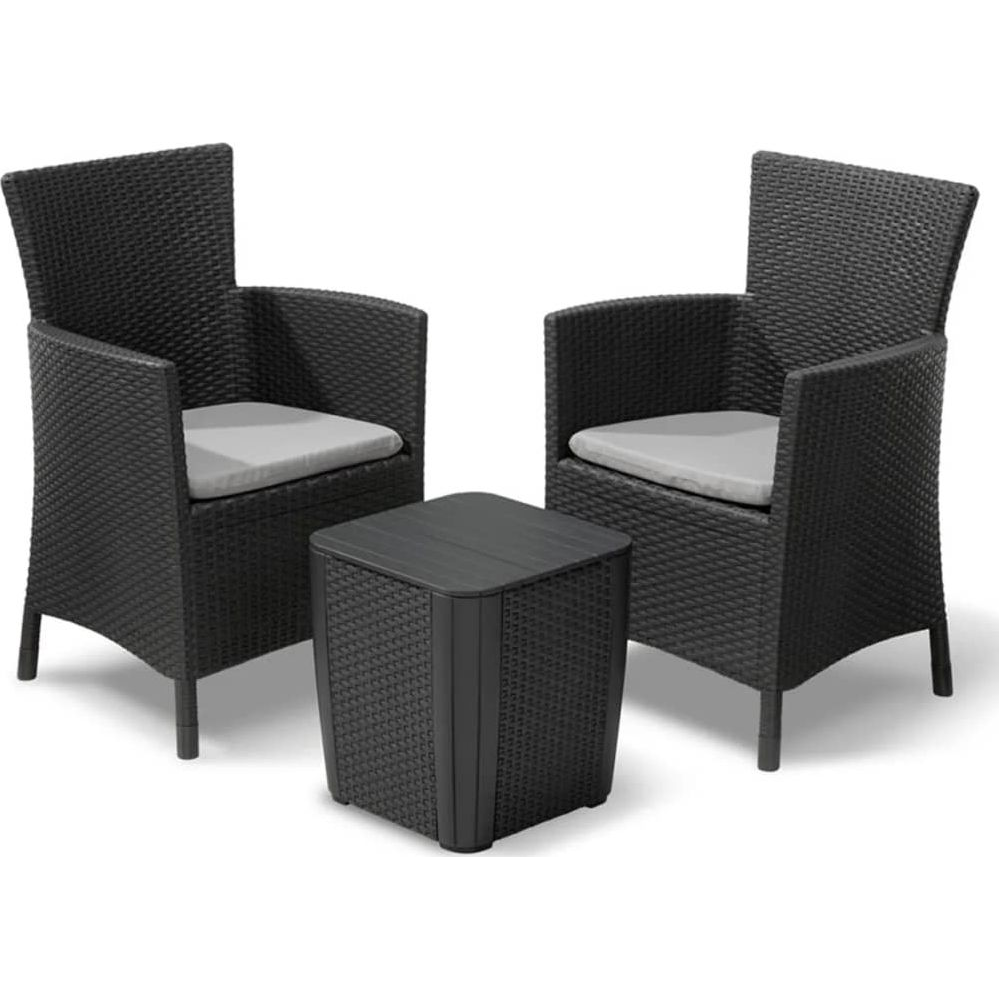 Keter Iowa Balcony Kerti Bútor Garnitúra - luzon Asztallal, Grafit (8711245139890)