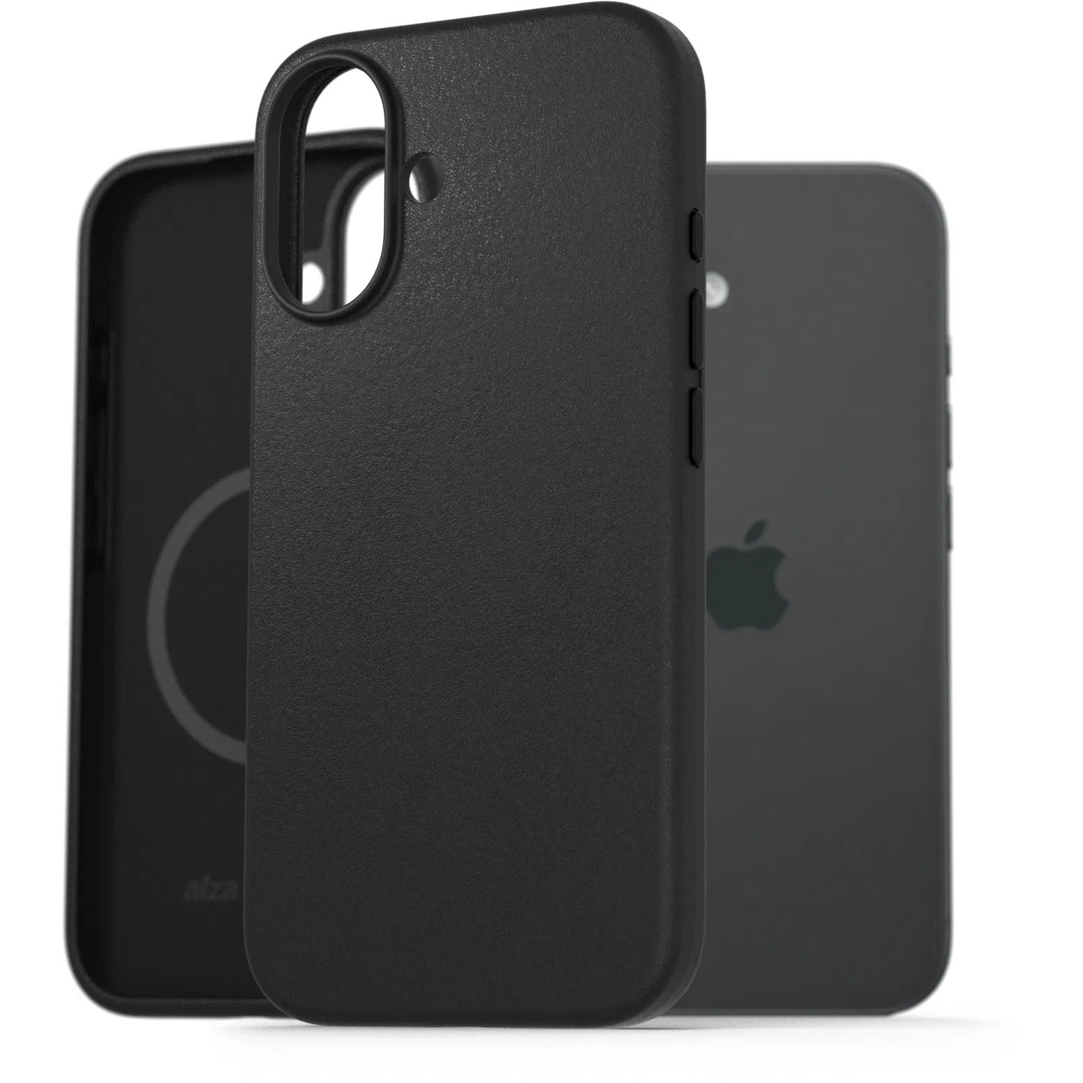 AlzaGuard Genuine Leather iPhone 16e MagSafe fekete tok (AGD-GLCM15B)