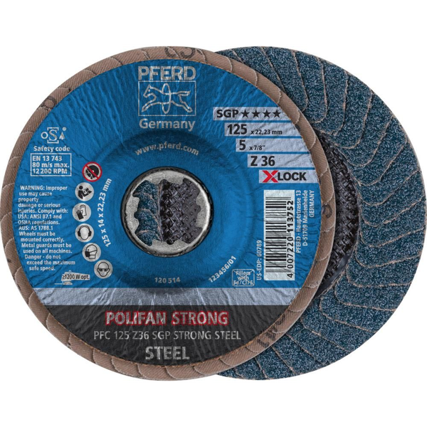 PFERD TOOLS 67689056 Co Sgp Curve Steelox Felületcsiszoló korong Ø 125 mm Furat átmérő 22.23 mm Szemcsézet 60 Acél, Nemesacél 10 db
