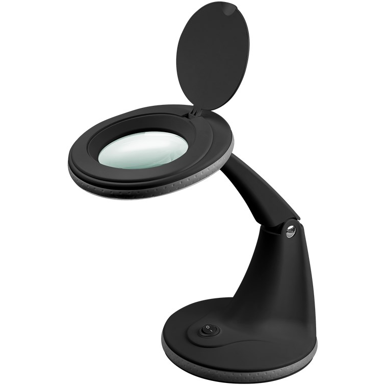 Goobay 65578 LED Asztali lámpa nagyítóval - Fekete (65578)