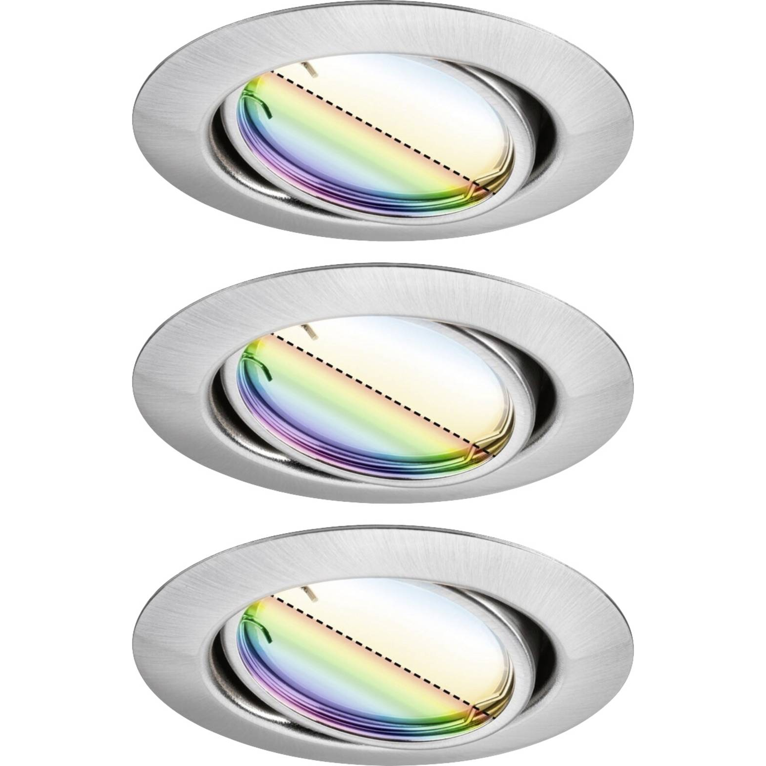 Paulmann Smart LED вградена лампа Base Coin желязо Ø9cm RGBW 3 бр.