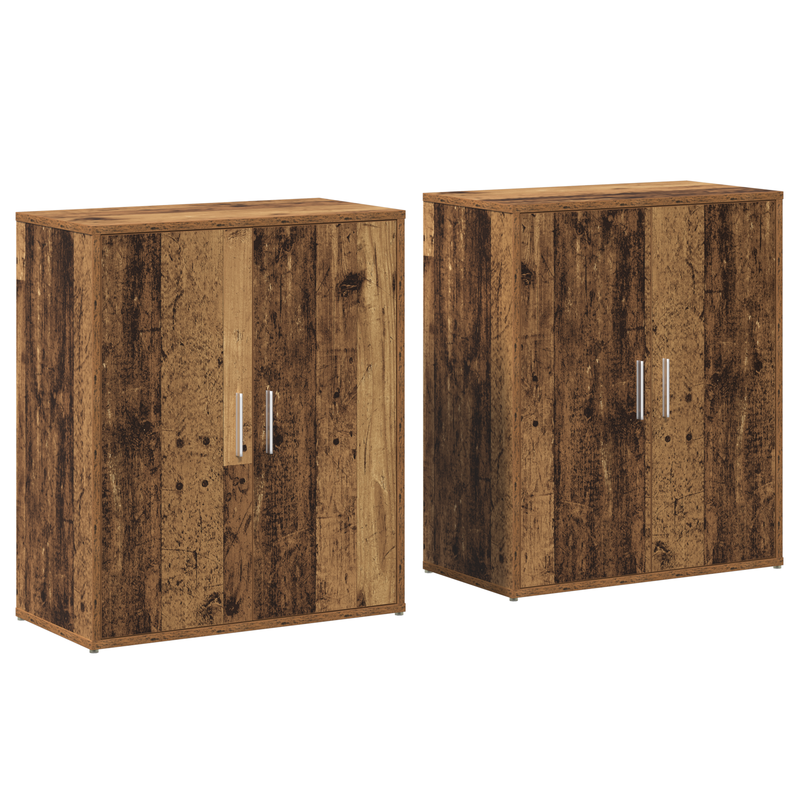 Magasfiú polcokkal tárolóval ajtóval 2 pcs Régi fa 60 x 31 x 70 cm Faanyag (3365550)