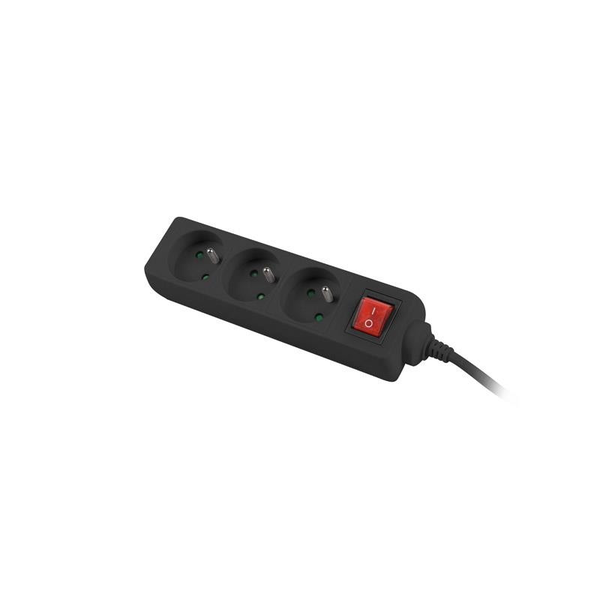 Zásuvková lišta Lanberg PS1-03E-0150-BK 3 zásuvky 1,5 m černá