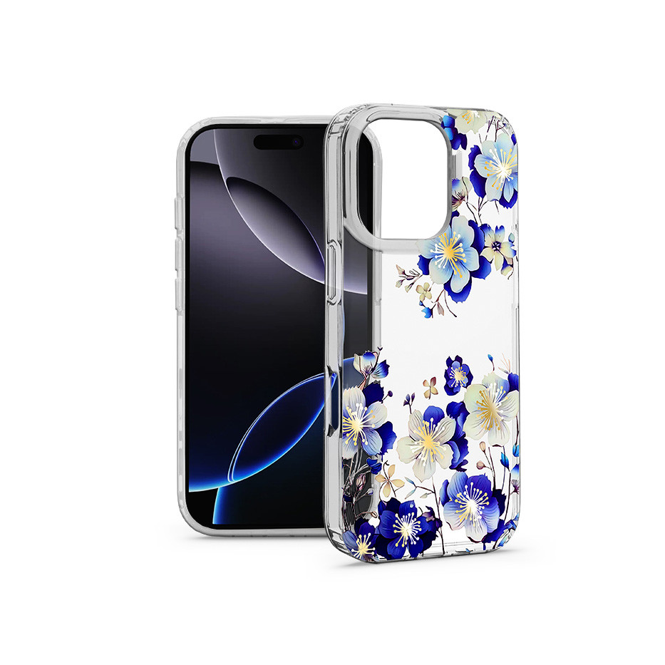 Haffner IMD Floral szilikon tok - Apple iPhone 16 Pro Max - átlátszó (HF789623)