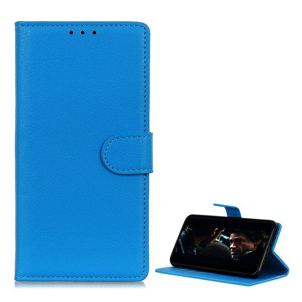 Tok álló, bőr hatású (FLIP, oldalra nyíló, asztali tartó funkció, prémium) VILÁGOSKÉK [Huawei Y6p] (5996457971732)