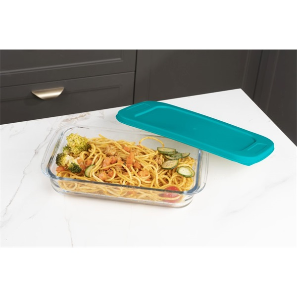 TOO KT-101 üveg 1600 ml-es sütőbe helyezhető négyzetes ételtároló műanyag tetővel (KT-101)