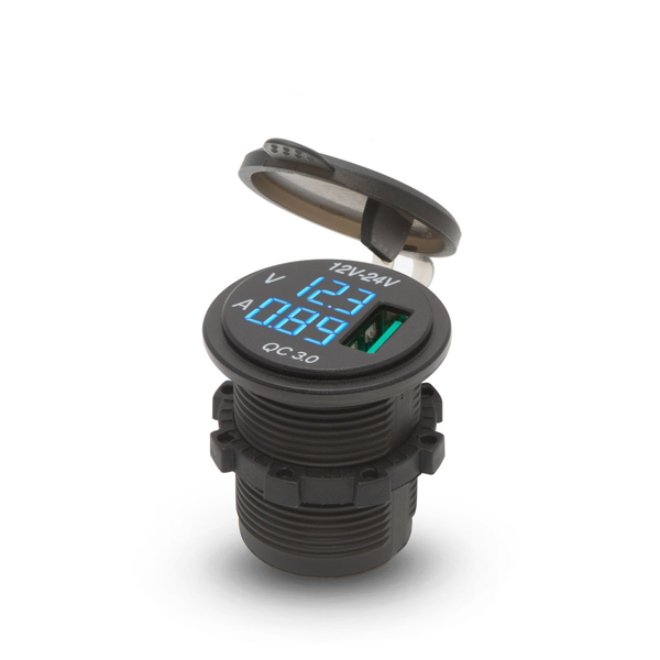 USB Aljzat Feszültségmérővel - QC3.0 - 12/24V (3054927BL)