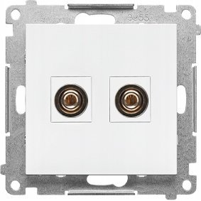  Kontakt-Simon Gniazdo głośnikowe Kontakt-Simon 55 TGL.01/111 pojedyncze moduł, przekrój przewodów dla wyjścia do 6 mm2 biały mat