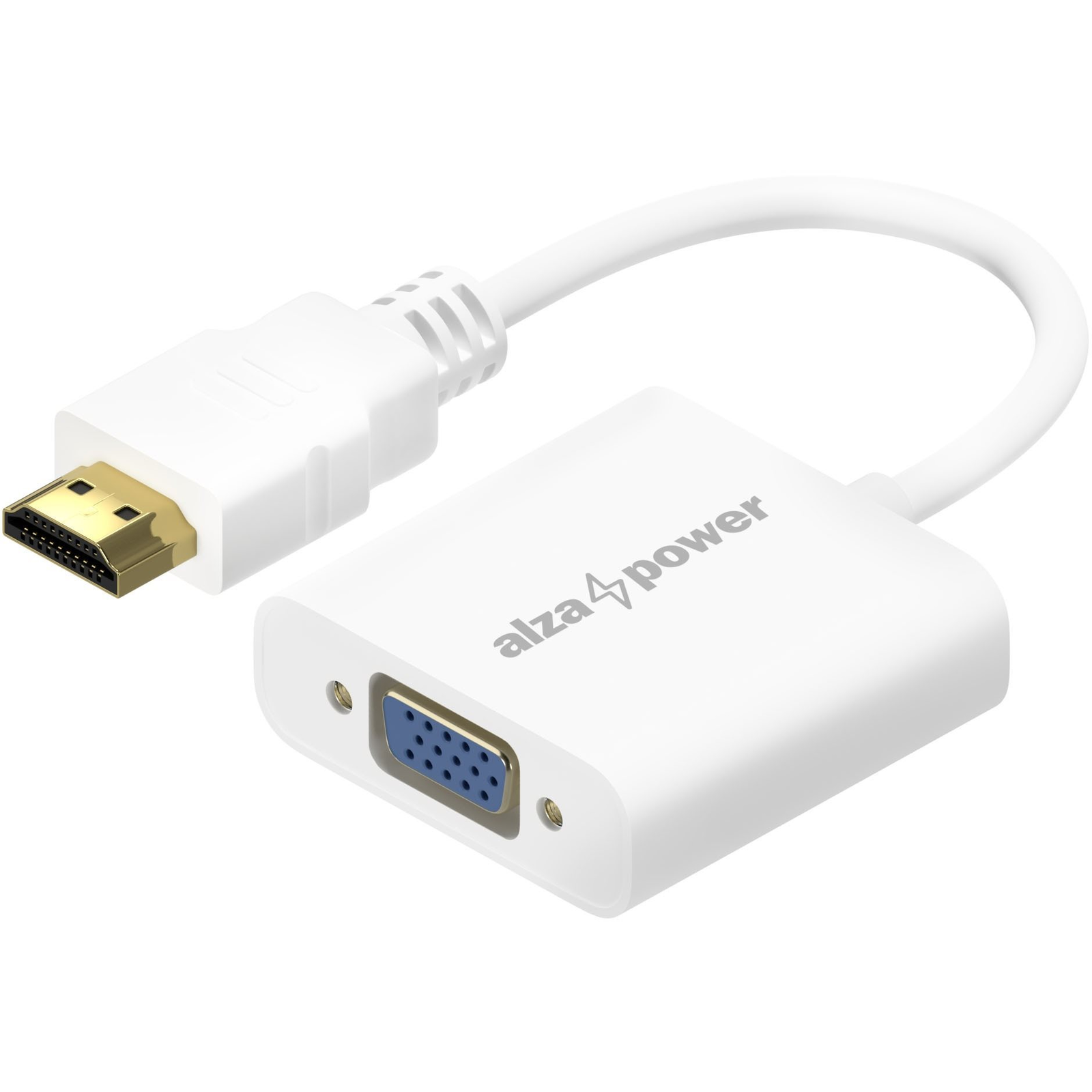 AlzaPower HDMI (M) to VGA (F) 0,18m, fehér (APW-ADHDVG01W)