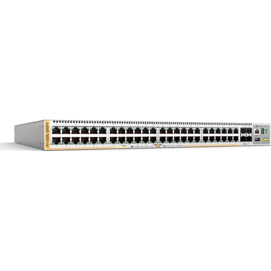 Allied Telesis AT-x530L-52GPX-50 Vezérelt L3 Gigabit Ethernet (10/100/1000) Ethernet-áramellátás (PoE) támogatása Szürke (AT-X530L-52GPX-50)