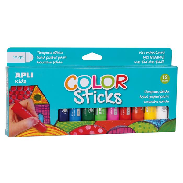 Комплект темперни моливи Apli Kids, 12 различни цвята