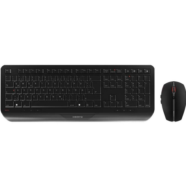 CHERRY Desktop GENTIX [DE] WL black Deutschland klávesnice Obsahuje myš RF bezdrátový Černá