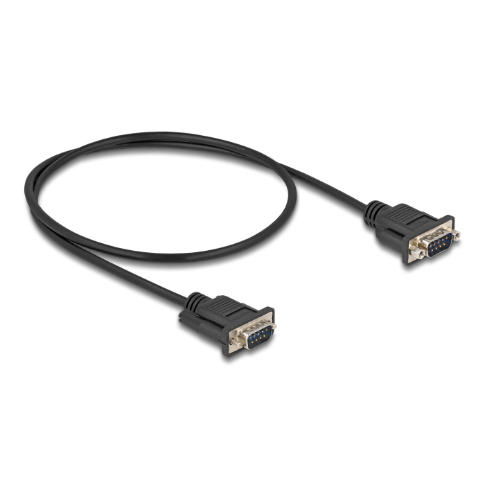 Delock D-Sub9-es, RS-232 soros kábel, apa-apa, 0,5 m (87839) (87839)