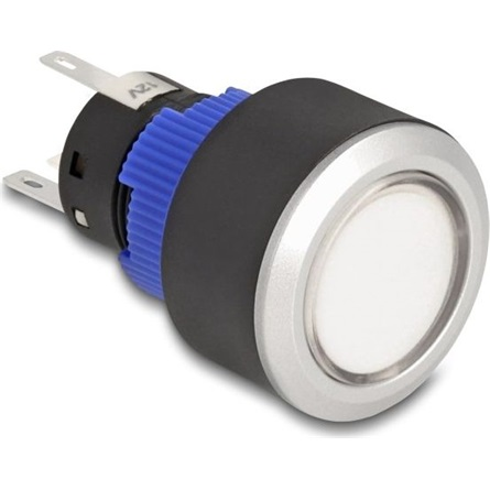 DELOCK Drucktaster vorstehend Einbau 22mm 5x Lötanschluss ws