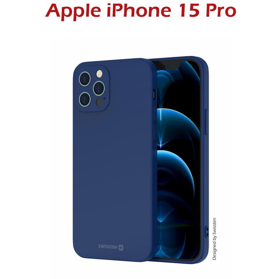 Swissten Soft Joy Apple iPhone 15 Pro kék tok (34500317)