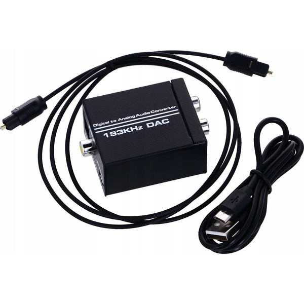 Adapter AV Pawonik Toslink - RCA (Cinch) x2 czarny
