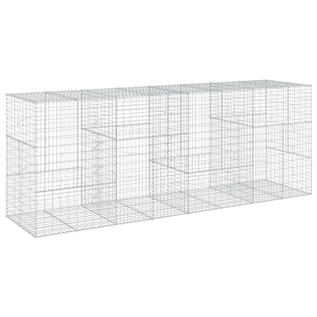 horganyzott vas gabion kosár fedéllel 400 x 100 x 150 cm (3295216)