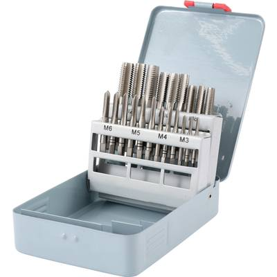 TOOLCRAFT (TO-6800787) Menetvágó készlet 21 részes M3, M4, M5, M6, M8, M10, M12 DIN 352 HSS 1 db (TO-6800787)