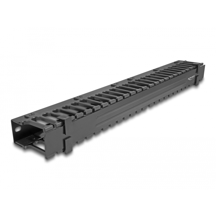 Delock 19 kábelrendező Routing Panel 3 nyílással 1U fekete (67022) (67022)