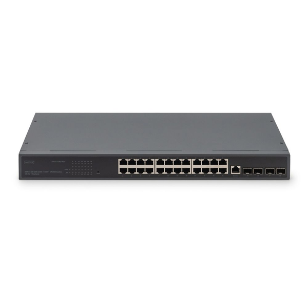Digitus Sieťový prepínač, 24 portov 10/100/1000 4SFP+ UPLINK, do 19-ca