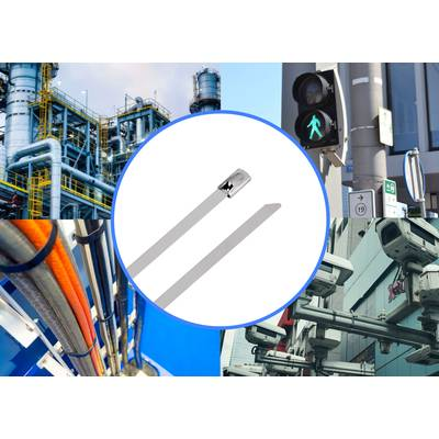 TRU COMPONENTS TC-12656560 Acél kábelkötegelők 680 mm 4.6 mm AISI 316 100 db (TC-12656560)