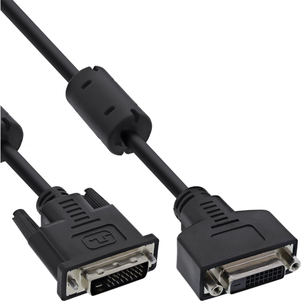 InLine DVI-D M-F 3m cavo DVI Nero