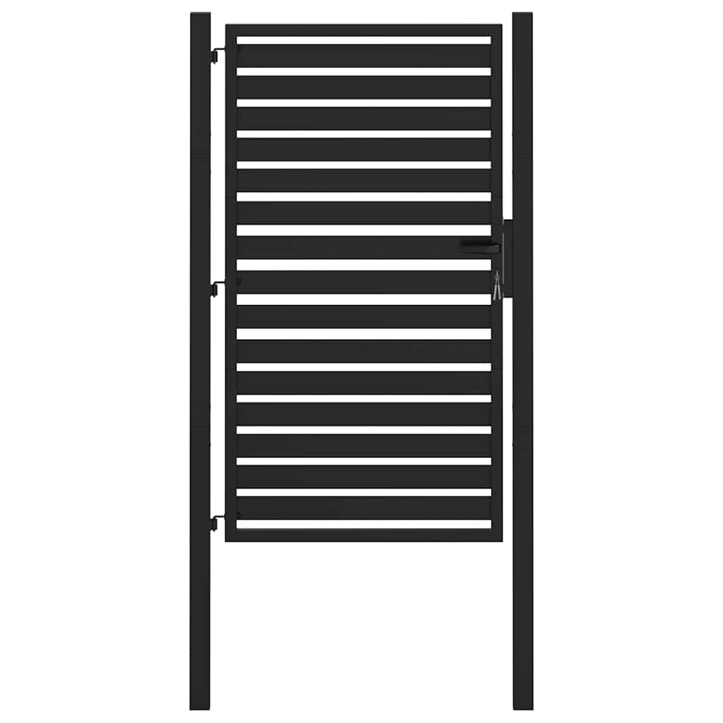 fekete alumínium kerti kapu zárható 100x150 cm (42004148)