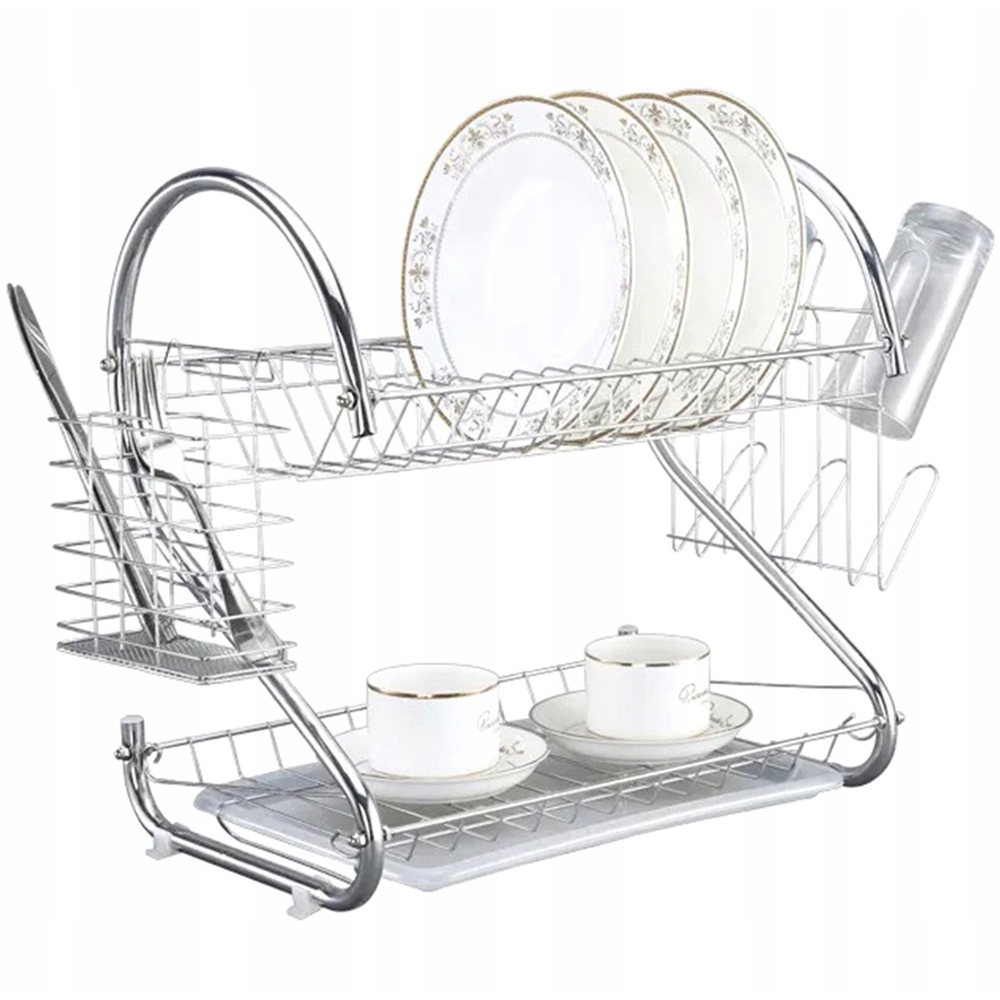 TOO KT-583 Maxi Fém Háromszintes edényszárító 24,5 x 44 x 56 cm - Ezüst (KT-583)