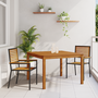 Set de dining pentru grădină 3 piese din poli rattan negru și acacia