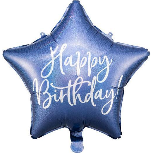  Party Deco Balon foliowy Happy Birthday, 40cm, granat