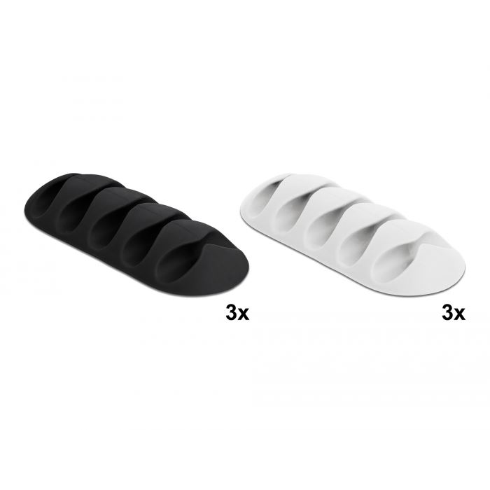 Delock kábelrendező 6 db fekete / fehér (18347) (DL18347)