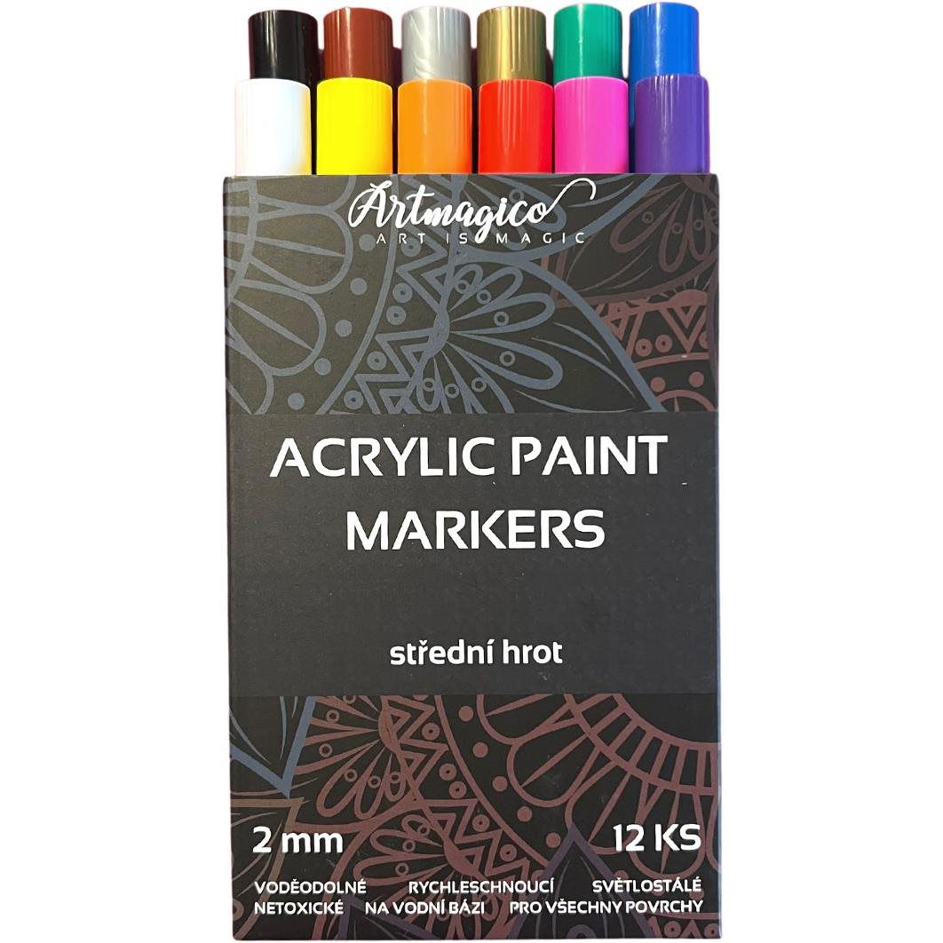 Artmagico akrylový popisovač se středním hrotem (2 mm) 12 ks (64)