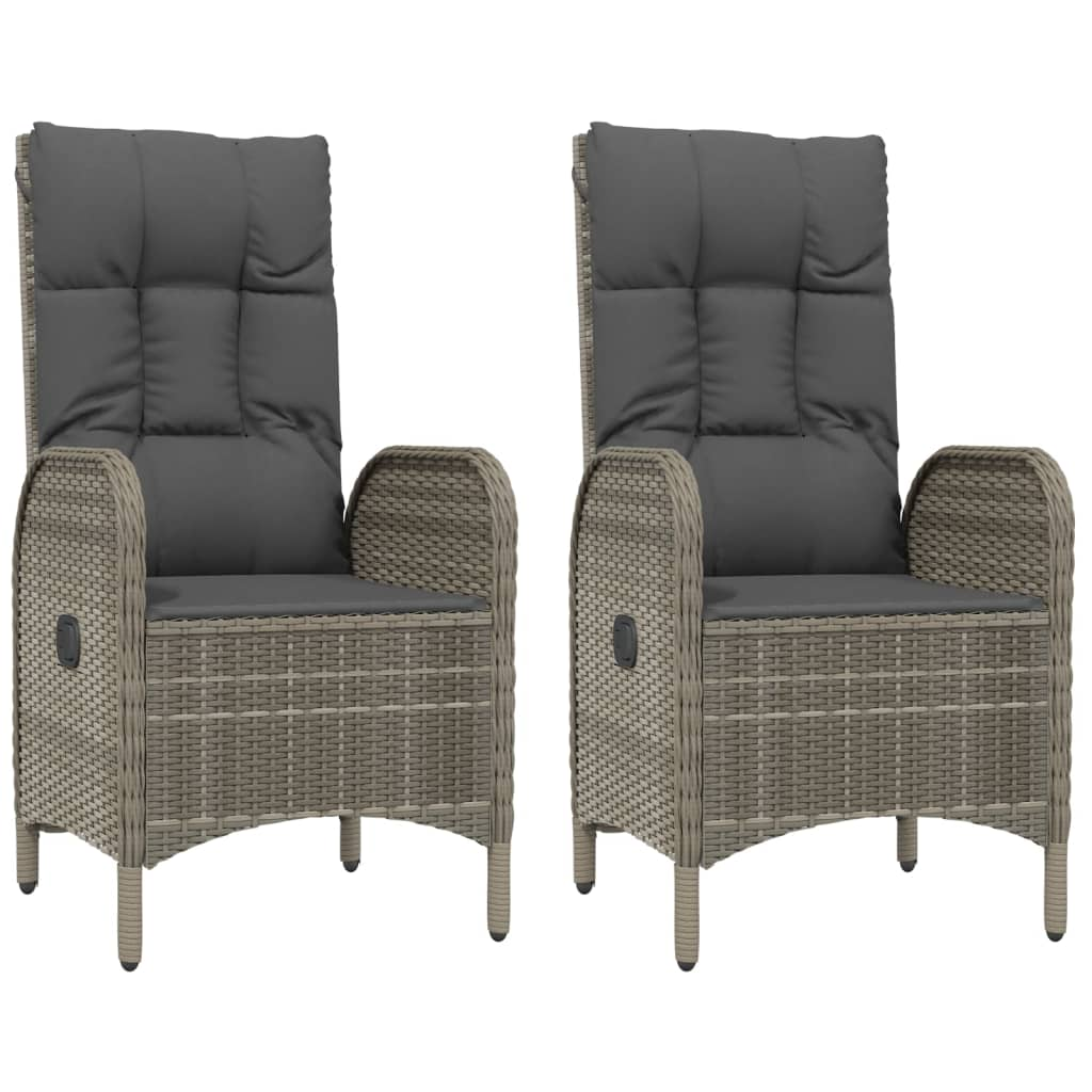 2 db szürke polyrattan kültéri szék (46219)