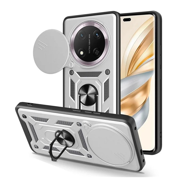 gigapack Defender szilikon telefonvédő (ütésállóság, tartógyűrű, kameravédő) EZÜST Honor Magic 7 Lite " csomagolás" (GP-166603)