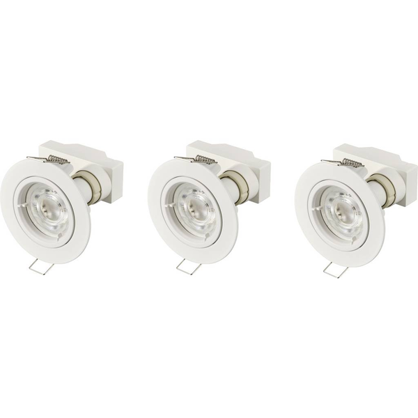 Sygonix LED-es beépíthető lámpa 3 részes készlet LED GU10 3 W Fehér (SY-6417588)