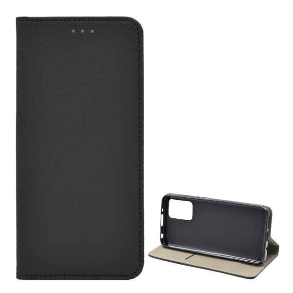 Tok álló, bőr hatású (FLIP, oldalra nyíló, asztali tartó funkció, rombusz minta) FEKETE [Xiaomi Redmi 10 (2021)] (5996591123905)