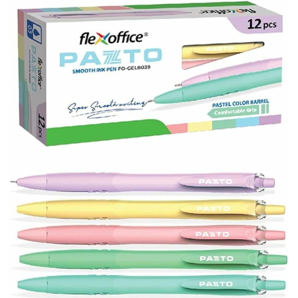 Flexoffice Pazto Nyomógombos zseléstoll - 0.3 mm / Többszínű (12db) (FO-GELB039)